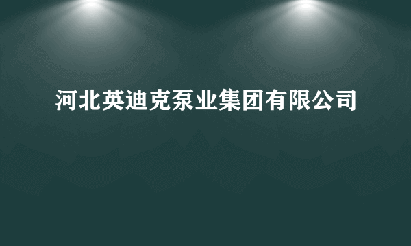 河北英迪克泵业集团有限公司