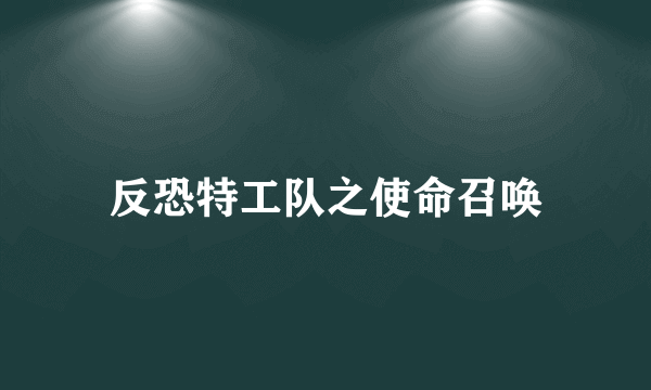 反恐特工队之使命召唤