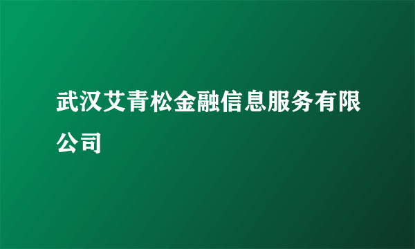 什么是武汉艾青松金融信息服务有限公司