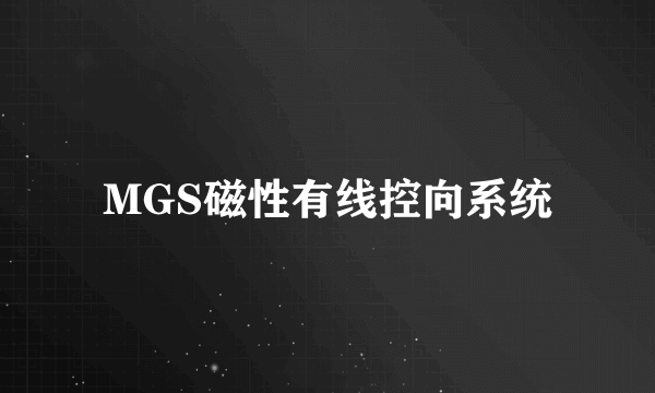 什么是MGS磁性有线控向系统