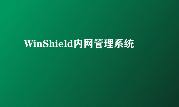 WinShield内网管理系统