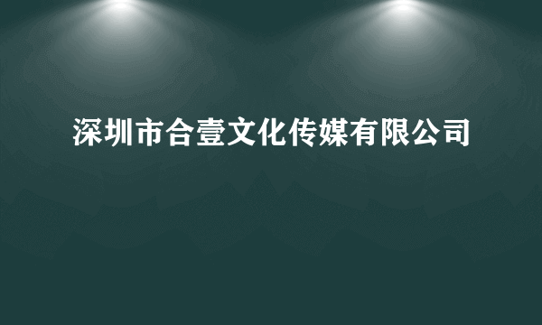 深圳市合壹文化传媒有限公司