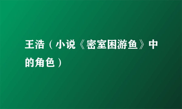 王浩（小说《密室困游鱼》中的角色）