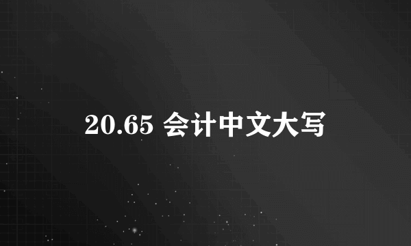 20.65 会计中文大写