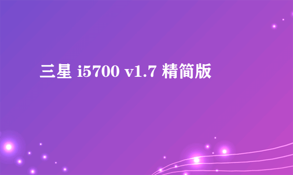 什么是三星 i5700 v1.7 精简版