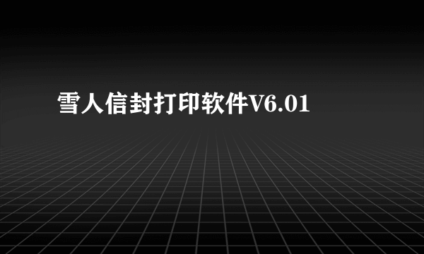 雪人信封打印软件V6.01