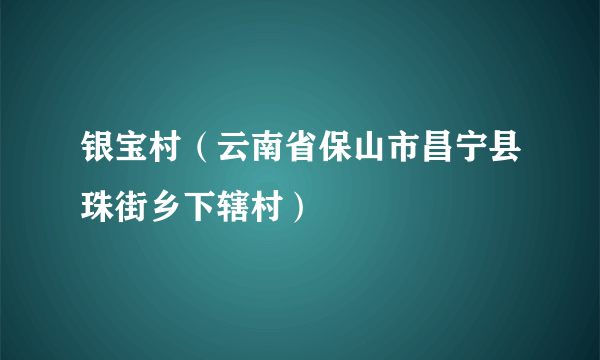 银宝村（云南省保山市昌宁县珠街乡下辖村）