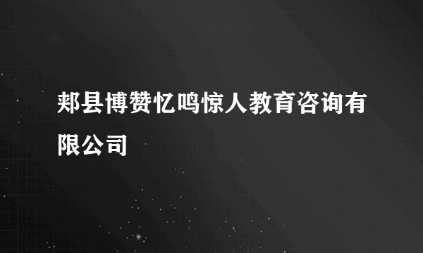 郏县博赞忆鸣惊人教育咨询有限公司