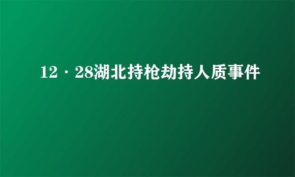 12·28湖北持枪劫持人质事件