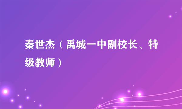 秦世杰（禹城一中副校长、特级教师）