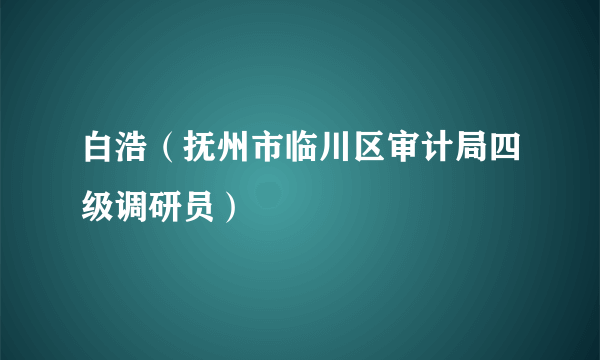 白浩（抚州市临川区审计局四级调研员）