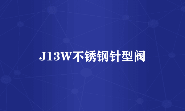 J13W不锈钢针型阀