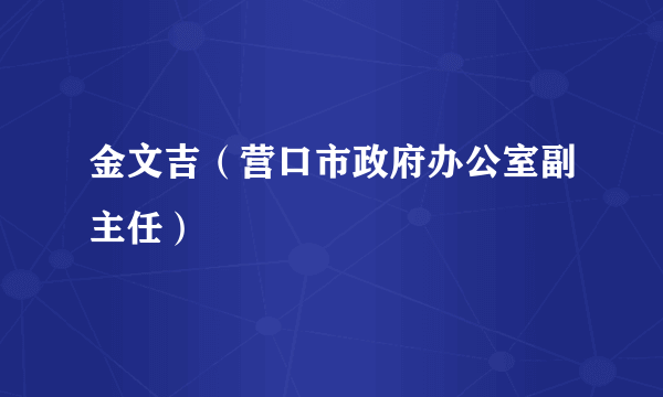 金文吉（营口市政府办公室副主任）