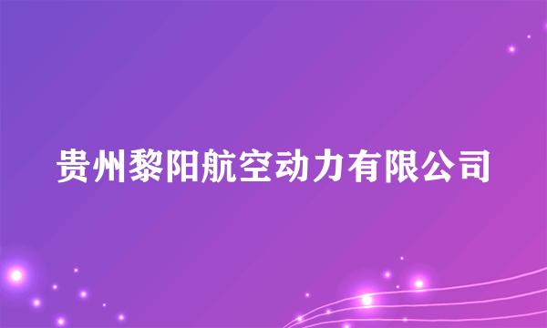 贵州黎阳航空动力有限公司