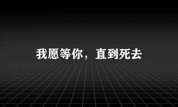 我愿等你，直到死去