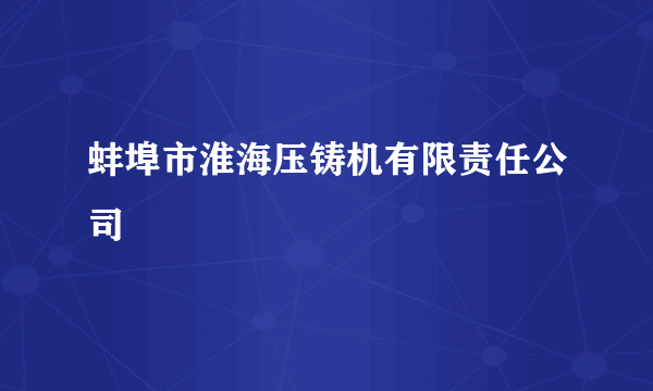 蚌埠市淮海压铸机有限责任公司