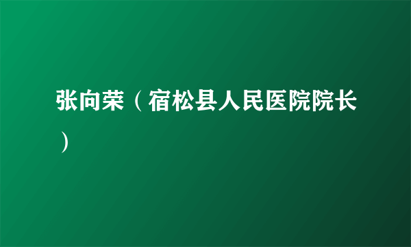 什么是张向荣（宿松县人民医院院长）