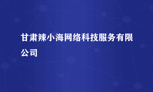 甘肃辣小海网络科技服务有限公司