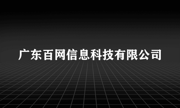 什么是广东百网信息科技有限公司