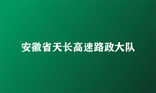 安徽省天长高速路政大队