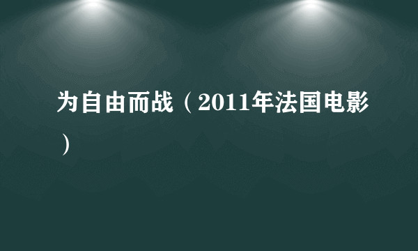 为自由而战（2011年法国电影）