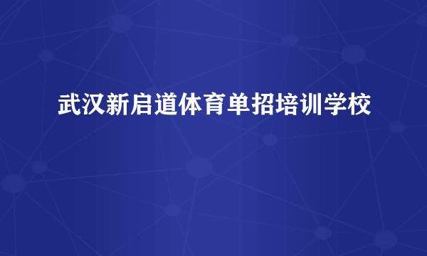 武汉新启道体育单招培训学校