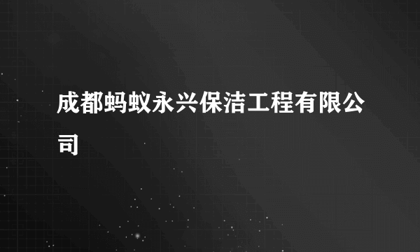 成都蚂蚁永兴保洁工程有限公司