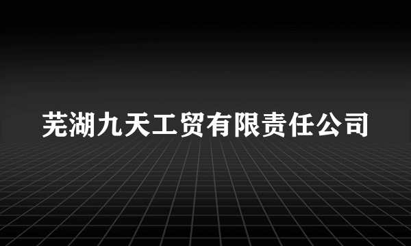 什么是芜湖九天工贸有限责任公司