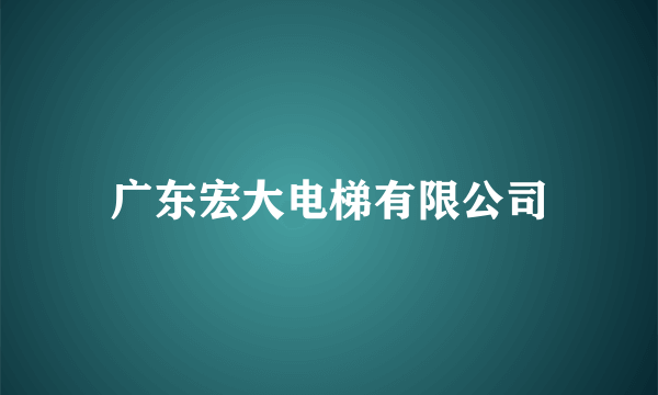 广东宏大电梯有限公司