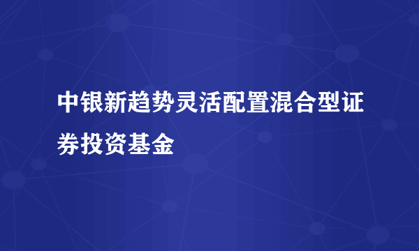 中银新趋势灵活配置混合型证券投资基金