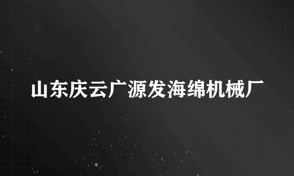 山东庆云广源发海绵机械厂