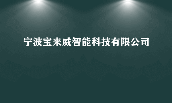 什么是宁波宝来威智能科技有限公司