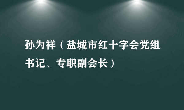 孙为祥（盐城市红十字会党组书记、专职副会长）