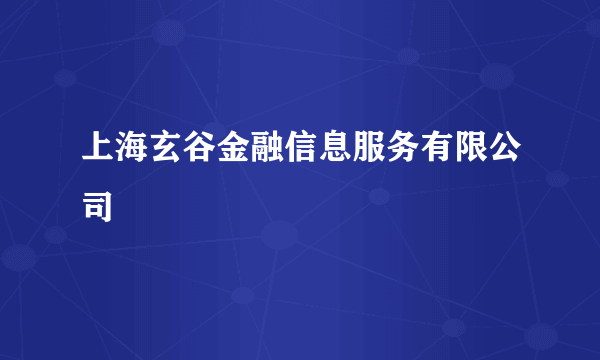 上海玄谷金融信息服务有限公司