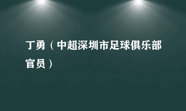 丁勇（中超深圳市足球俱乐部官员）