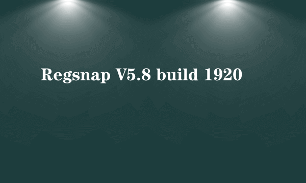 Regsnap V5.8 build 1920