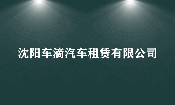 沈阳车滴汽车租赁有限公司