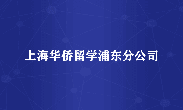 上海华侨留学浦东分公司