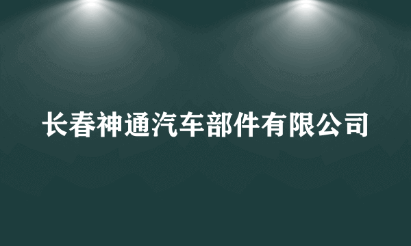 长春神通汽车部件有限公司