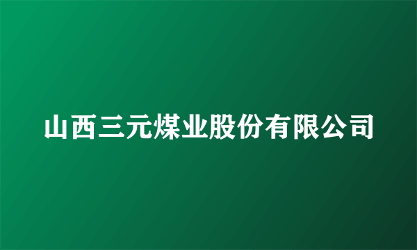 山西三元煤业股份有限公司