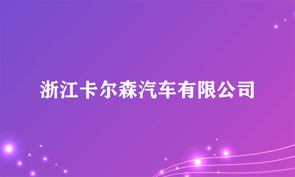 浙江卡尔森汽车有限公司