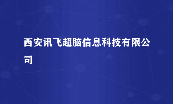 什么是西安讯飞超脑信息科技有限公司