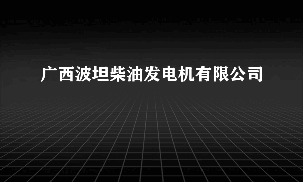 广西波坦柴油发电机有限公司