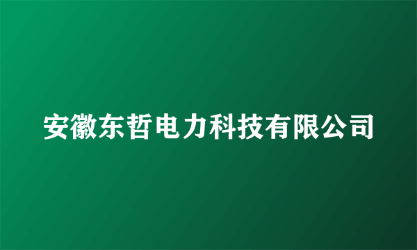 安徽东哲电力科技有限公司