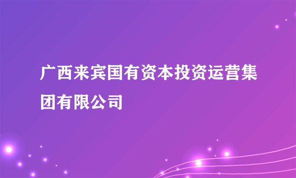 什么是广西来宾国有资本投资运营集团有限公司