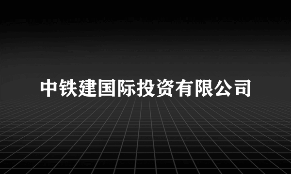 中铁建国际投资有限公司