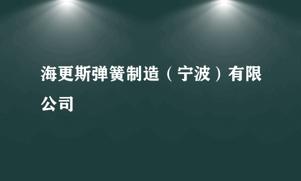 什么是海更斯弹簧制造（宁波）有限公司