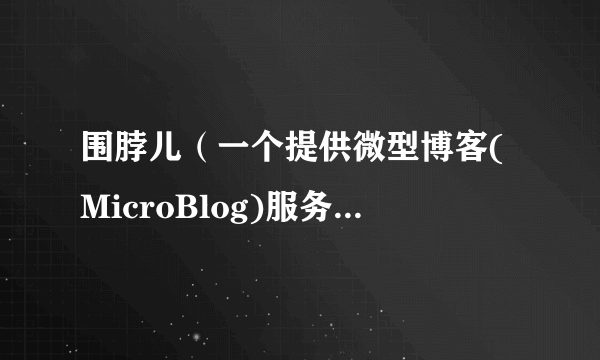 什么是围脖儿（一个提供微型博客(MicroBlog)服务的类Twitter网站）