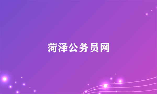 什么是菏泽公务员网