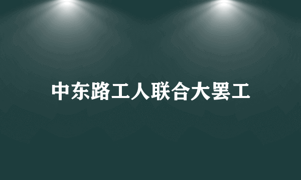 什么是中东路工人联合大罢工